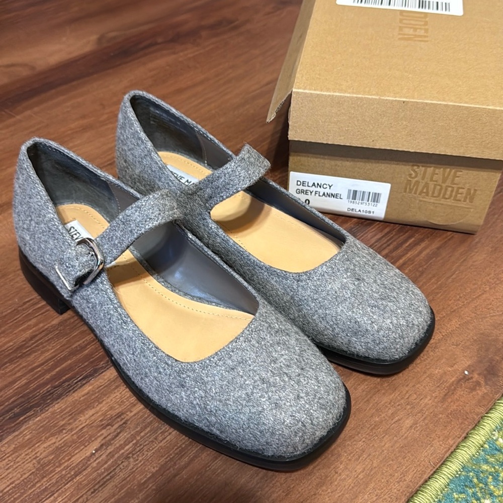 Steve Madden Delancy Gray Mary Jane Dress Shoes 9